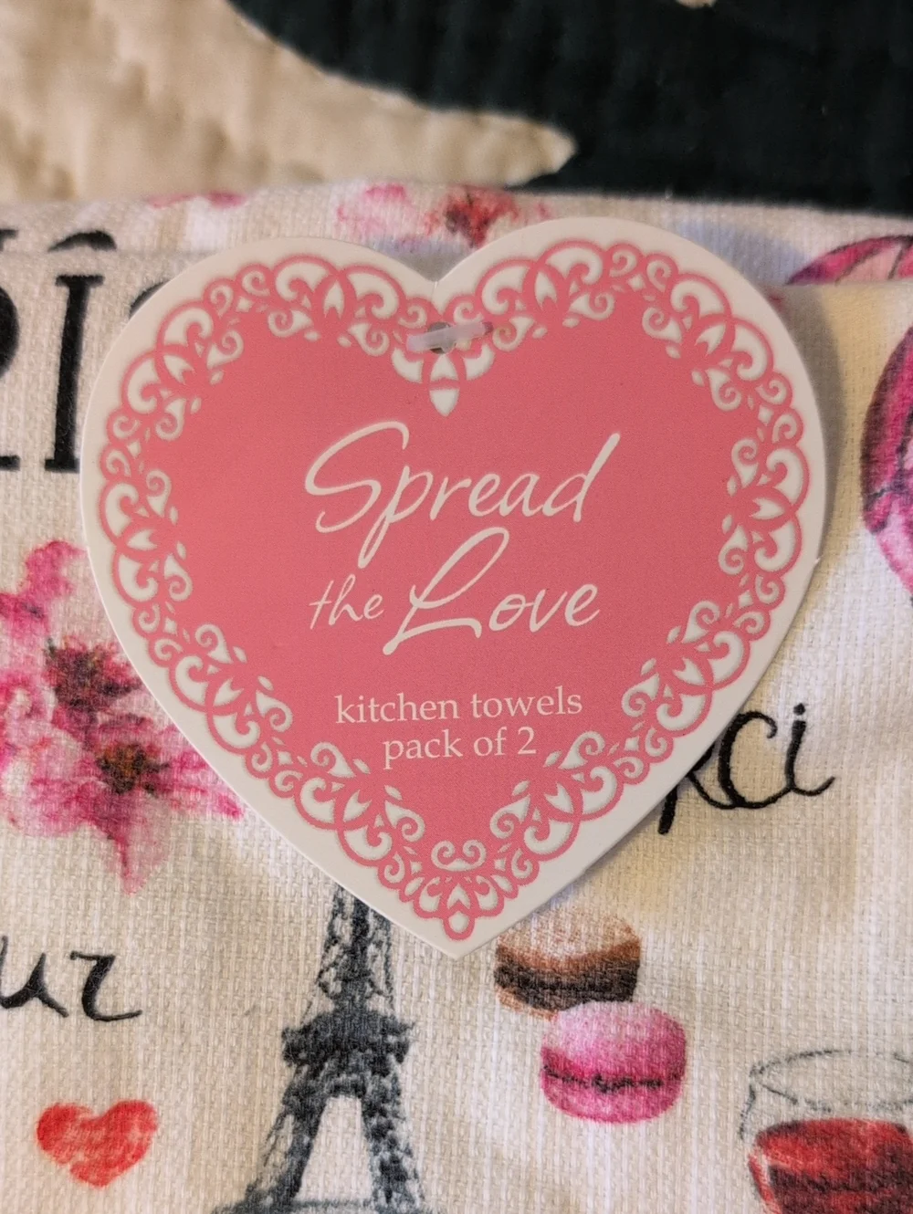 Paris Floral Kitchen Towel - Pink